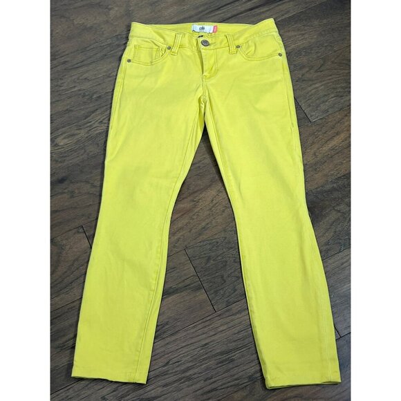 CABI Citron Skinny Stretch Jeans Citron Yellow Sz 4 #5084 EUC - Picture 2 of 6